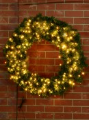 Giant Balsam Pine Needle Pre-Lit Christmas Wreath With 420 Tips - 1.2m