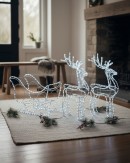 1.8m 3D Sleigh & Reindeer Outdoor LED Rope Light Display Set