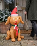 1.3m Cute Sitting Puppy Holding Stocking | LED Outdoor Inflatable