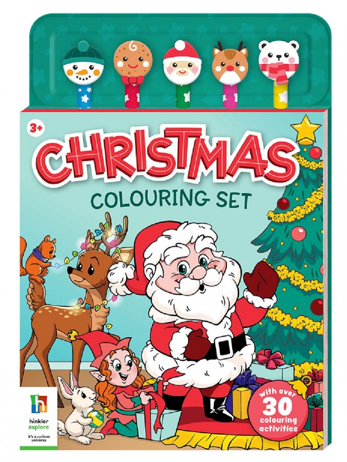 Santa Christmas Colouring Book Set With Pencils, Erasers & 30 Activities