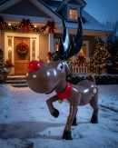 1.2m Cartoon Caricature Red Nose Reindeer Life Size Resin Christmas Ornament