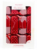 Red & White With Candy Stripes & Dots Christmas Cracker Bon Bons - 8 x 30cm