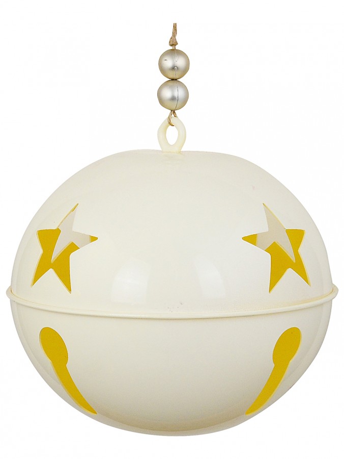 Whimsical Vintage Cream Grand Acoustic Jingle Bell Bauble | 21cm