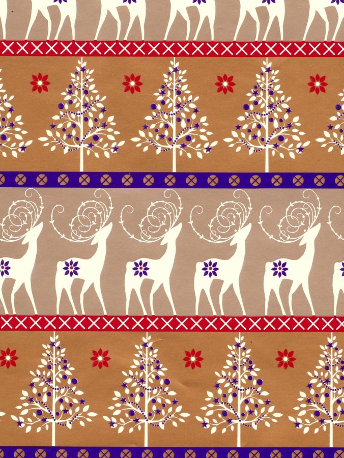 Reindeer & Tree Gift Wrap Counter Roll - 50m Roll