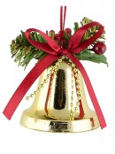 Hanging Decorative Gold Christmas Bell Ornament - 3 x 50mm