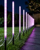 12x LED Meteor Shower Path Lights - Rainbow Multi Colour Tubes | 50cm