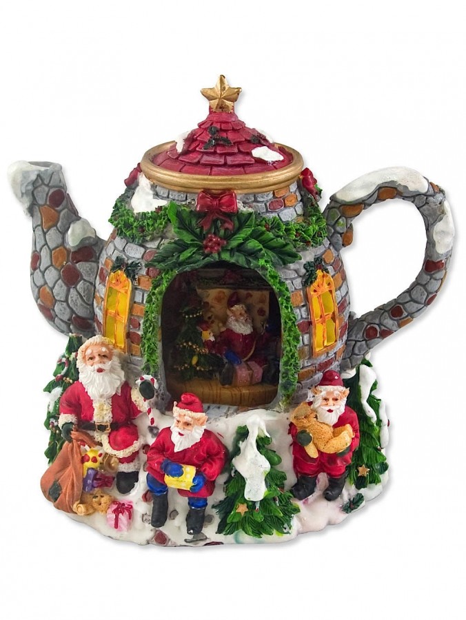 Musical Tea Pot Wind Up Ornament - 16cm