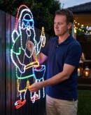 1m Cheers! BBQ Cooking Santa Outdoor Christmas Multi Colour LED Display