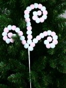 49cm Baby Pink & Blue Pom Pom Ball Candy Canes Spray Long Christmas Stem