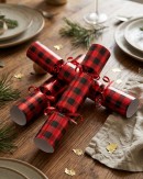 100x Red Tartan Small Christmas Bon Bons (Crackers) | 24cm