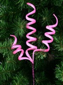 36cm Shiny Pink Layered Sequins Curly Ribbon Spray Long Christmas Stem