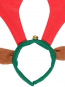 Novelty Reindeer Antlers With Ears & Bell Christmas Headband - 35cm