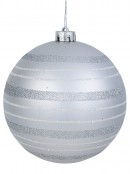 32x 60mm & 15cm Silver Matte, Shiny, Pearl & Glitter Christmas Baubles