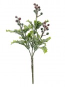 Frosted Mistletoe & Berry Branches Natural Look Pine Christmas Spray - 27cm