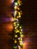 Pre-Lit Balsam Pine Needle Garland With 100 Dual LED Bulbs & 240 Tips - 2.7m