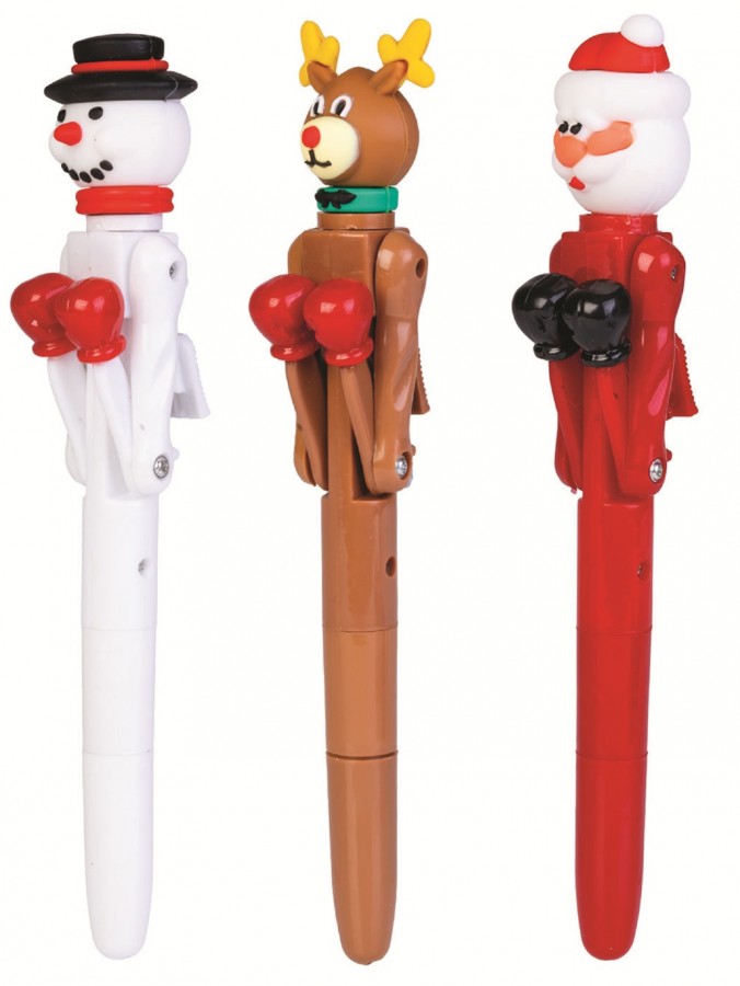 Assorted Santa, Snowman & Reindeer Novelty Boxing Pen