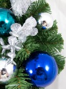 Pre-Decorated Blue & Silver Bauble Wreath - 36cm