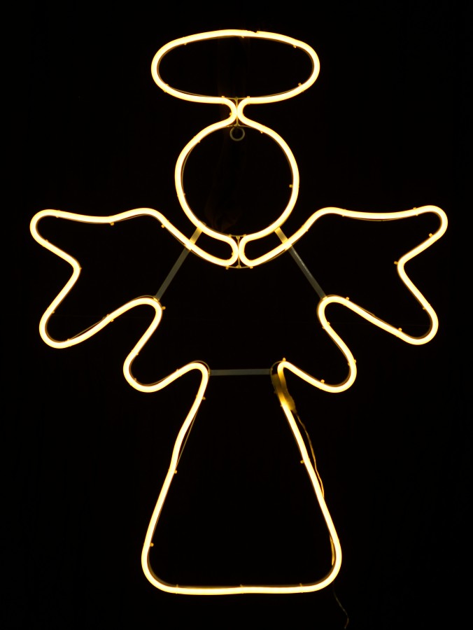 Warm White LED Nativity Angel Neon Rope Light Silhouette - 82cm