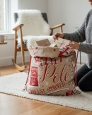 Jute North Pole Good List Approved Checked By Santa & Buddy Gift Sack | 80cm