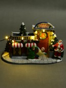 Illuminated Santa's Christmastime Carnival House Scene - 10cm