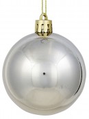 32x 60mm & 15cm Platinum Matte, Shiny, Pearl & Glitter Christmas Baubles