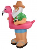 Summer Santa & Flamingo Floatie Illuminated Christmas Inflatable Display - 1.9m