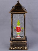 28cm Grinch With String Lights In Swirling Glitter Snow Globe Lantern