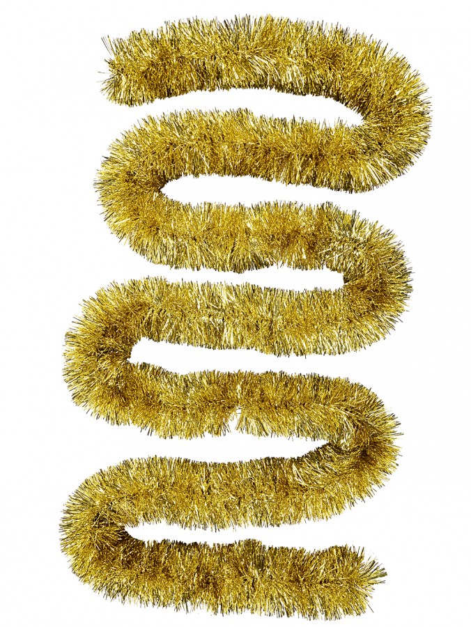 5m Gold Metallic Fir Needle 8ply 15cm Tinsel Garland