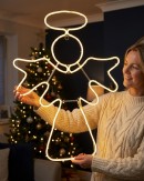 82cm Nativity Angel & Halo Outdoor Christmas Warm White Neon LED Display