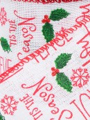 Snowflakes, Font & Mistletoes On Mesh Look Fabric Christmas Ribbon - 3m