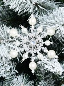 15cm Pearl Like Layered Star Branched Snowflake Christmas Tree Ornament