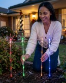 4x Solar LED North Star Path Lights - Multi Colour Garden Stakes | 48cm