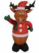 Adorable Waving Reindeer Illuminated Christmas Inflatable Display - 1.2m