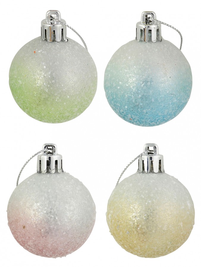 Graduated Lime, Turquoise, Pink & Gold With White Baubles - 12 x 40mm