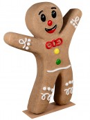 1.4m Cheery Gingerbread Man In Posing Stance Life Size Resin Ornament