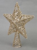 Gold Mesh Look Star Illuminated Warm White Tree Topper Ornament - 30cm