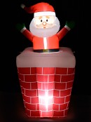 Santa In Chimney Animated & Illuminated Christmas Inflatable Display - 2.5m