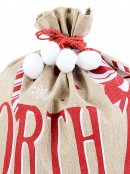 Jute North Pole Good List Approved Checked By Santa & Buddy Gift Sack - 80cm