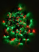 120 Green Holly Leaf & Red Berries Christmas String LED Lights - 2.9m