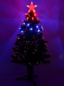 Multi Colour With Bauble Decorations Fibre Optic Tree - 90cm