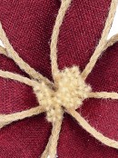 Dark Burgundy Hessian Poinsettia Stem With Plaited Jute Rope Trim | 34cm