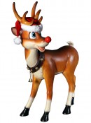 Cute Standing Resin Reindeer Life Size Christmas Decoration Ornament - 1.1m