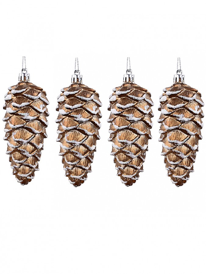 Rustic Natural Look Pine Cone Decorations - 4 x 11cm
