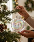 2x Lustrous Clear Grand Iridescent Soap Bubble Ball Bauble | 15cm