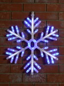 Plastic Tube Snowflake Light in Blue & White - 61cm