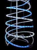 Blue & Cool White LED Rope Light 3D Spiral Christmas Tree With Star - 1.8m