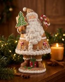 23cm Glitter Gingerbread Cookie Santa Resin Figurine
