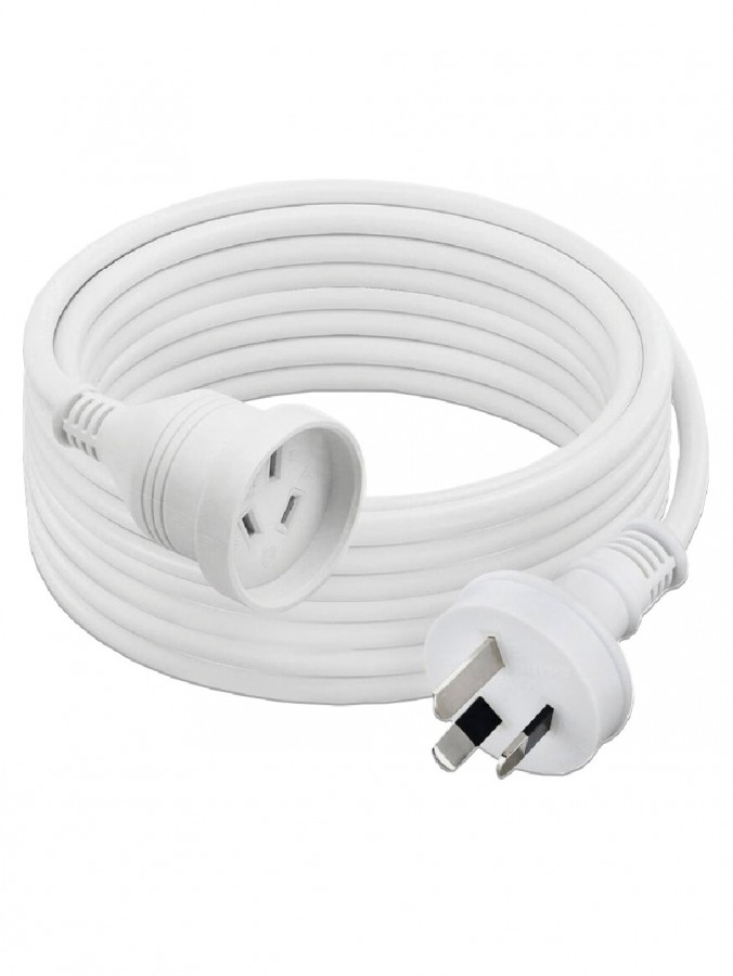 10m White Sansai Indoor Power Extension Cord
