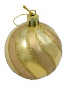 Gold & Red Baubles With Assorted Patterns - 9 x 60mm