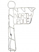 Red & Cool White North Pole Sign LED Rope Light Silhouette - 1.6m